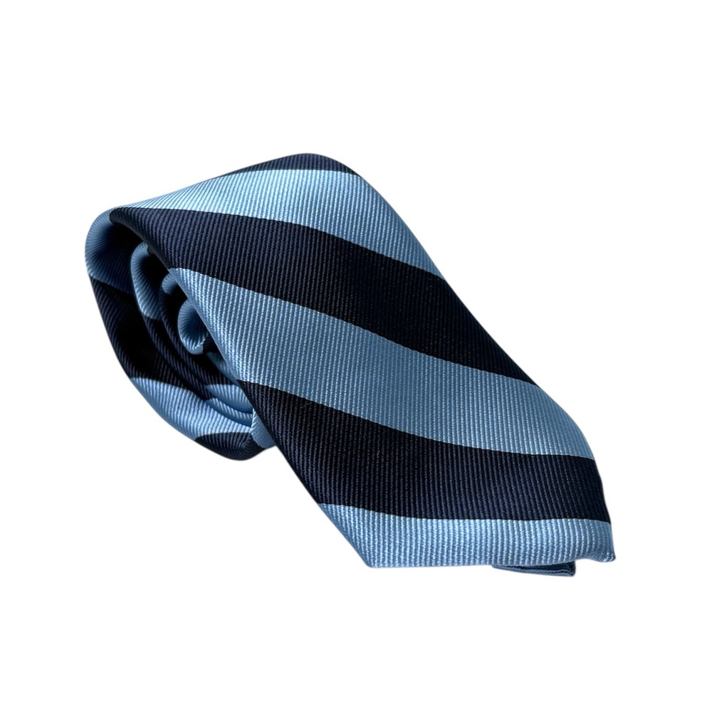 Lands’ End Kids Boys Classic Striped Navy and Light Blue Necktie Spring Easter